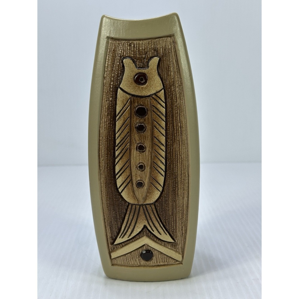 Vintage‎ Da Jing Tao Yi Ceramic Fish Vase Bottle Pottery Mid Century Modern